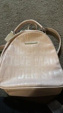 STEVE MADDEN Women Blush Pink Embossed Logo Mini Backpack Purse